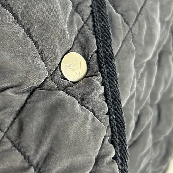 Aquascutum womens black silk quilted jacket size Medium equestrian chore - Picture 3 of 7